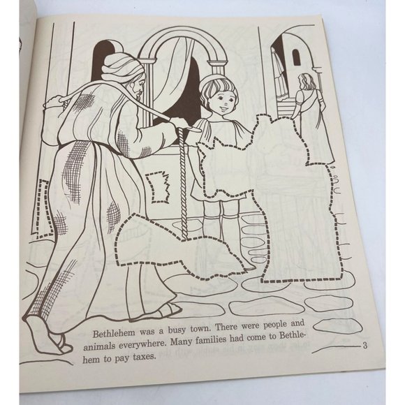 1977 Whitman The Christmas Story Told in Sticker Pictures Sticker Book Unused - Picture 6 of 7